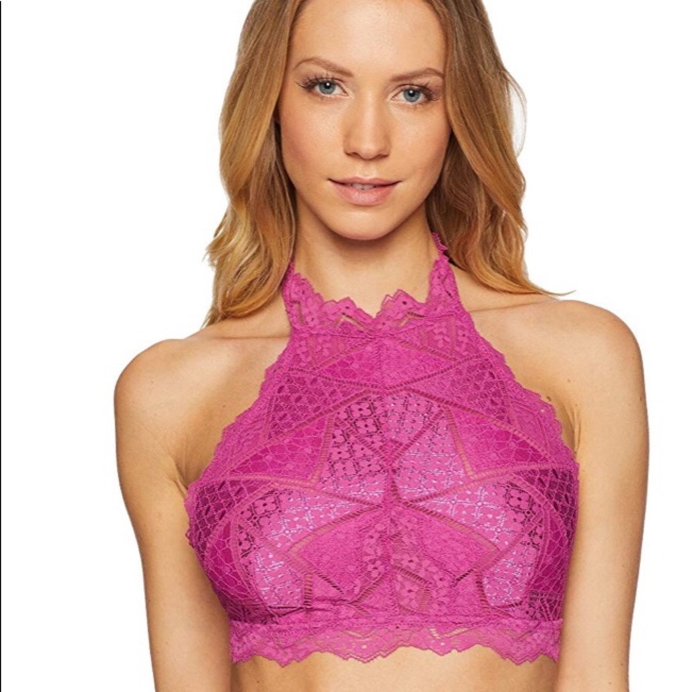 Free People Moonstruck high neck lace halter bra - Picture 2 of 5